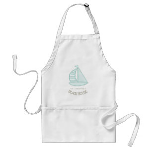Beach House Nautical Sailboat Aqua Blue ID623 Schürze