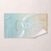 Beach House Nautical Starfish Aqua Blue ID623 Badhandtuch Set (Handtuch)