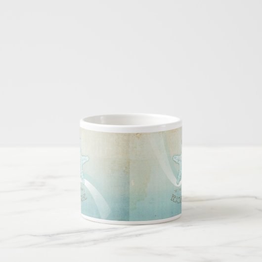 Beach House Nautical Starfish Aqua Blue ID623 Espressotasse (Vorderseite)