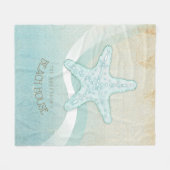 Beach House Nautical Starfish Aqua Blue ID623 Fleecedecke (Vorderseite (Horizontal))