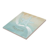 Beach House Nautical Starfish Aqua Blue ID623 Fliese (Seite)