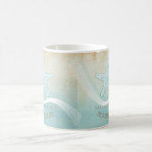 Beach House Nautical Starfish Aqua Blue ID623 Kaffeetasse (Mittel)