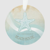 Beach House Nautical Starfish Aqua Blue ID623 Ornament (Vorderseite)