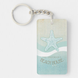Beach House Nautical Starfish Aqua Blue ID623 Schlüsselanhänger