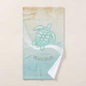 Beach House Nautical Turtle Aqua Blue ID623 Badhandtuch Set (Handtuch)