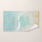 Beach House Nautical Turtle Aqua Blue ID623 Badhandtuch Set (Handtuch)