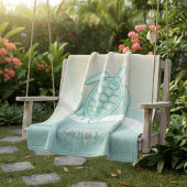 Beach House Nautical Turtle Aqua Blue ID623 Fleecedecke