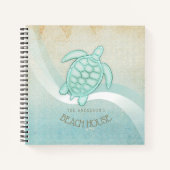 Beach House Nautical Turtle Aqua Blue ID623 Notizblock (Vorderseite)
