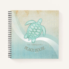 Beach House Nautical Turtle Aqua Blue ID623 Notizblock