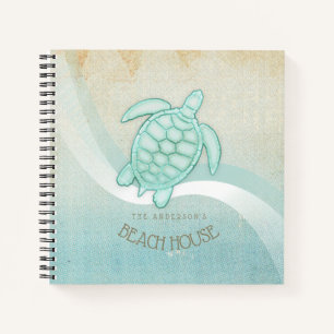 Beach House Nautical Turtle Aqua Blue ID623 Notizblock