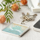 Beach House Nautical Turtle Aqua Blue ID623 Schlüsselanhänger (Seite)