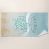 Beach House Nautical Turtle Aqua Blue ID623 Strandtuch (Vorderseite)