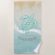 Beach House Nautical Turtle Aqua Blue ID623