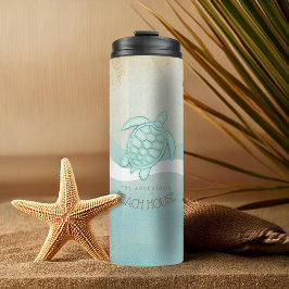 Beach House Nautical Turtle Aqua Blue ID623 Thermosbecher