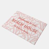 Beach House Ocean Coral Branches Coastal Fußmatte (Schrägansicht)