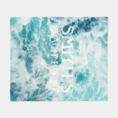 Beach House Ocean Wave Custom Familienname Fleecedecke (Vorderseite (Horizontal))