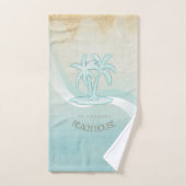 Beach House Palm Trees Aqua ID623 Badhandtuch Set (Handtuch)