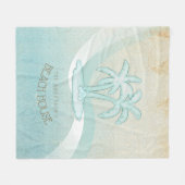 Beach House Palm Trees Aqua ID623 Fleecedecke (Vorderseite (Horizontal))