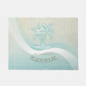 Beach House Palm Trees Aqua ID623 Fußmatte (Vorderseite)