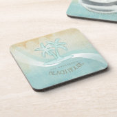 Beach House Palm Trees Aqua ID623 Getränkeuntersetzer (Linke Seite)