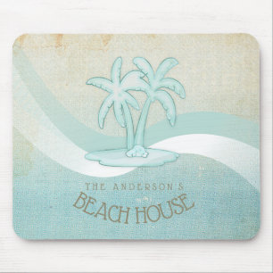 Beach House Palm Trees Aqua ID623 Mousepad