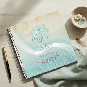Beach House Palm Trees Aqua ID623 Notizblock