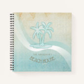 Beach House Palm Trees Aqua ID623 Notizblock (Vorderseite)