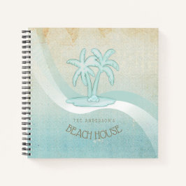 Beach House Palm Trees Aqua ID623 Notizblock