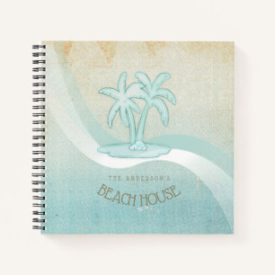 Beach House Palm Trees Aqua ID623 Notizblock