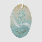Beach House Palm Trees Aqua ID623 Ornament (Vorderseite)