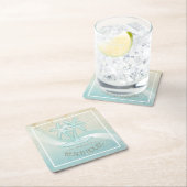 Beach House Palm Trees Aqua ID623 Rechteckiger Pappuntersetzer (Vor Ort)