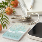 Beach House Palm Trees Aqua ID623 Schlüsselanhänger (Vorderseite rechts)