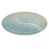 Beach House Palm Trees Aqua ID623 Schneidebrett (Ecke)