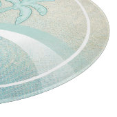 Beach House Palm Trees Aqua ID623 Schneidebrett (Ecke)