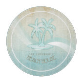 Beach House Palm Trees Aqua ID623 Schneidebrett (Vorderseite)