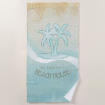 Beach House Palm Trees Aqua ID623