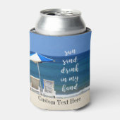 Beach House Party Sun Sand Drinks in der Hand Dosenkühler (Kanne Vorderseite)