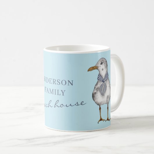 Beach House Personalisiert Kaffeetasse (VorderseiteRechts)