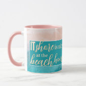 Beach House Pun Elegantes Skript benutzerdefiniert Tasse (Links)