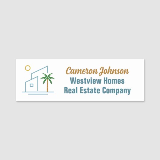 Beach House Real Estate Company Custom Realtor Namensschild (Vorderseite)