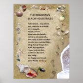 Beach House Regeln (anpassbar) Poster (Vorne)