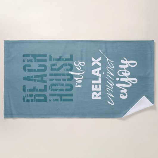 Beach House Regeln: Entspannen Sie sich und genieß Strandtuch (Vorderseite)