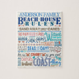 Beach House Regeln Familienunterschrift für die Hü Puzzle