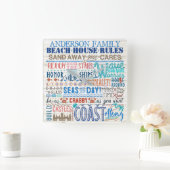 Beach House regelt Personalisierte Familienname Kü Quadratische Wanduhr (Zuhause)