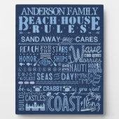 Beach House regiert CoastBlue Custom Familienname Fotoplatte (Vorderseite)