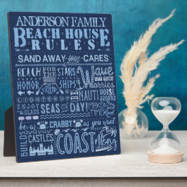 Beach House regiert CoastBlue Custom Familienname Fotoplatte