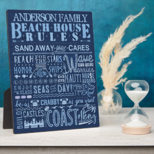 Beach House regiert CoastBlue Custom Familienname Fotoplatte