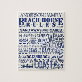 Beach House regiert Navy Blue | Benutzerdefinierte Puzzle