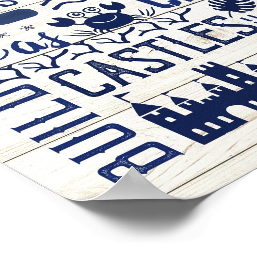 Beach House regiert Personalisierte Blue Coastal-F Poster (Ecke)