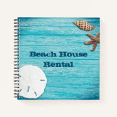 Beach House Rental Blue Wood Seashells Notizblock (Vorderseite)